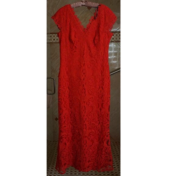 Tadashi Shoji Corded Lace A-Line Gown (size 14 ) - Picture 2 of 3